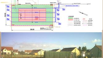Construction d'un court de tennis